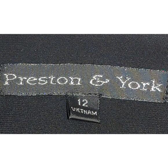 Preston & York Black White Lined Women's Blazer 12 Lightweight Hook  Eye Closure - Picture 4 of 5